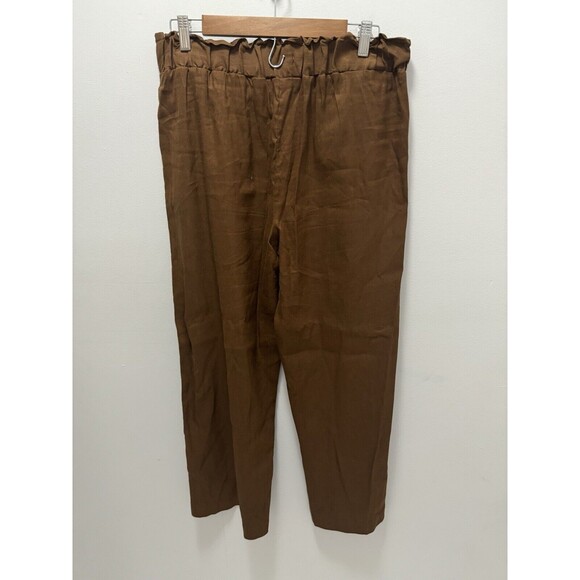 Calvin Klein Linen Blend Wide Leg Crop Pants - Picture 5 of 8